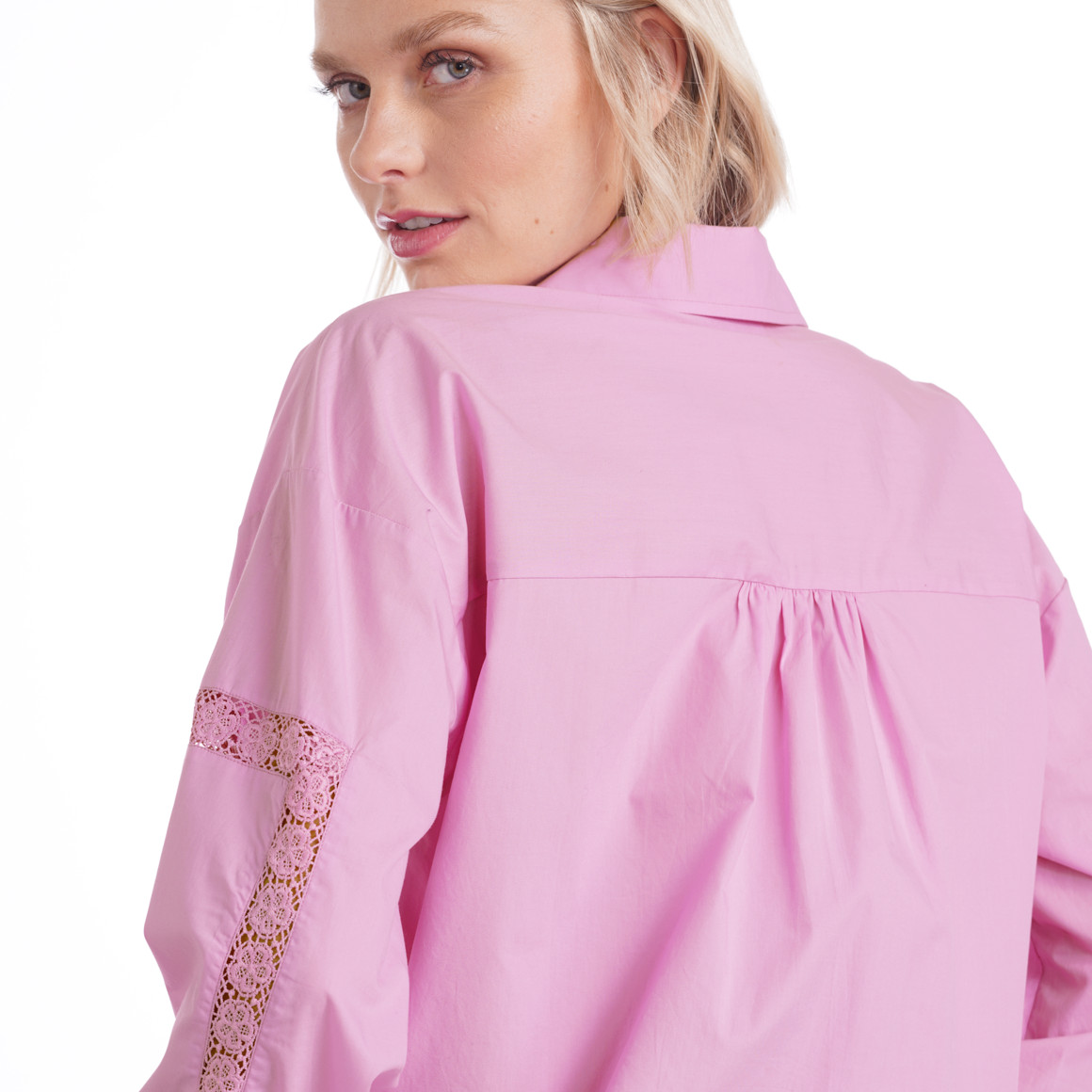 Damen Bluse mit Häkelspitze