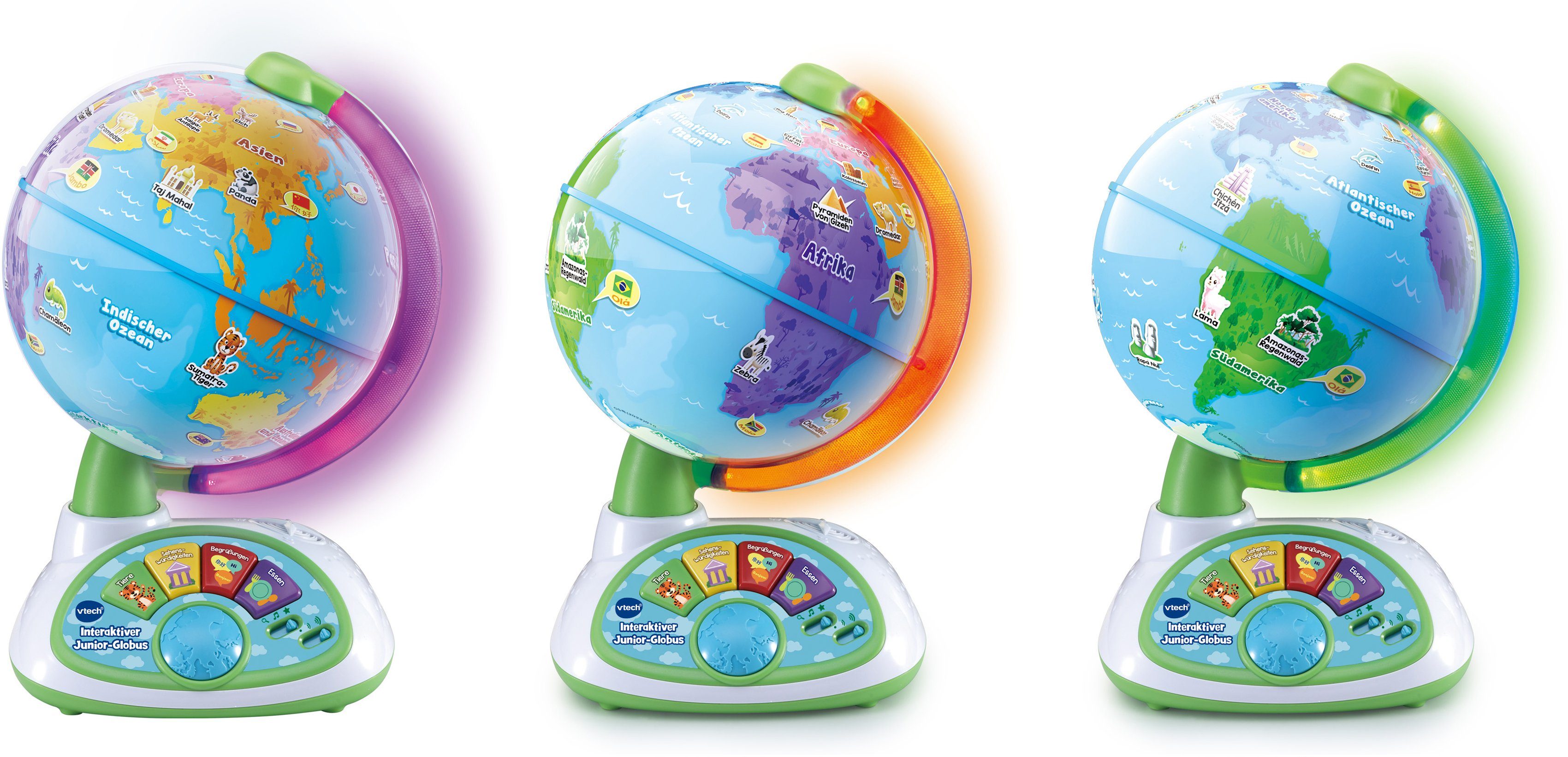 Vtech® Globus Ready Set School, Interaktiver Junior-Globus, Lernglobus mit Licht und Sound