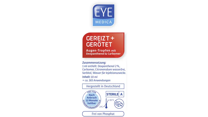 EyeMedica Augentropfen Gereizt + Gerötet 10 ml