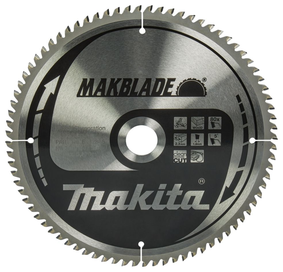 Makita Tillbehör B-32845 Trä Kap- och geringssågblad Makblade 260x30x2.3 80T 5g