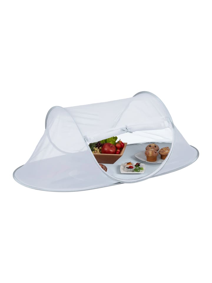 relaxdays Fliegenhaube in Grau/ Weiß - (B)110 x (H)40 x (T)58 cm günstig kaufen onesize