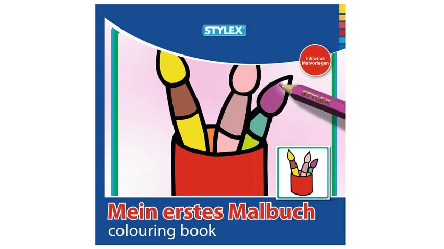 STYLEX® Malbuch 192 Seiten Mein 1. Malbuch 15x15cm sortiert