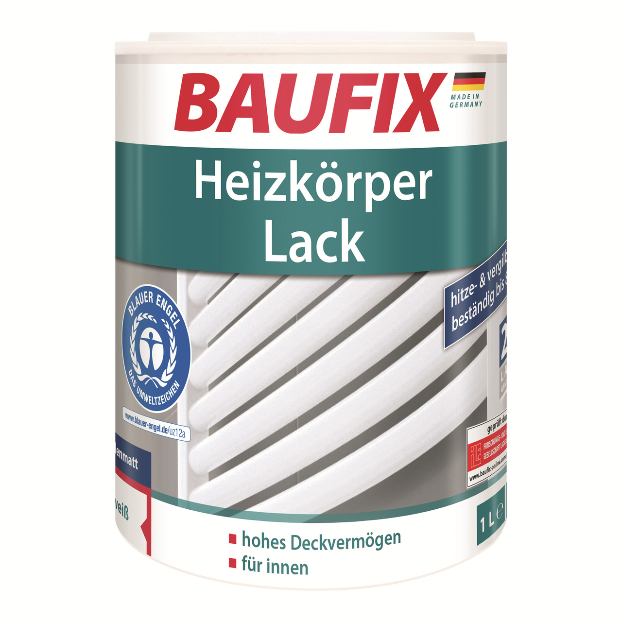 Baufix Heizkörper-Lack weiß seidenmatt 4er Set
