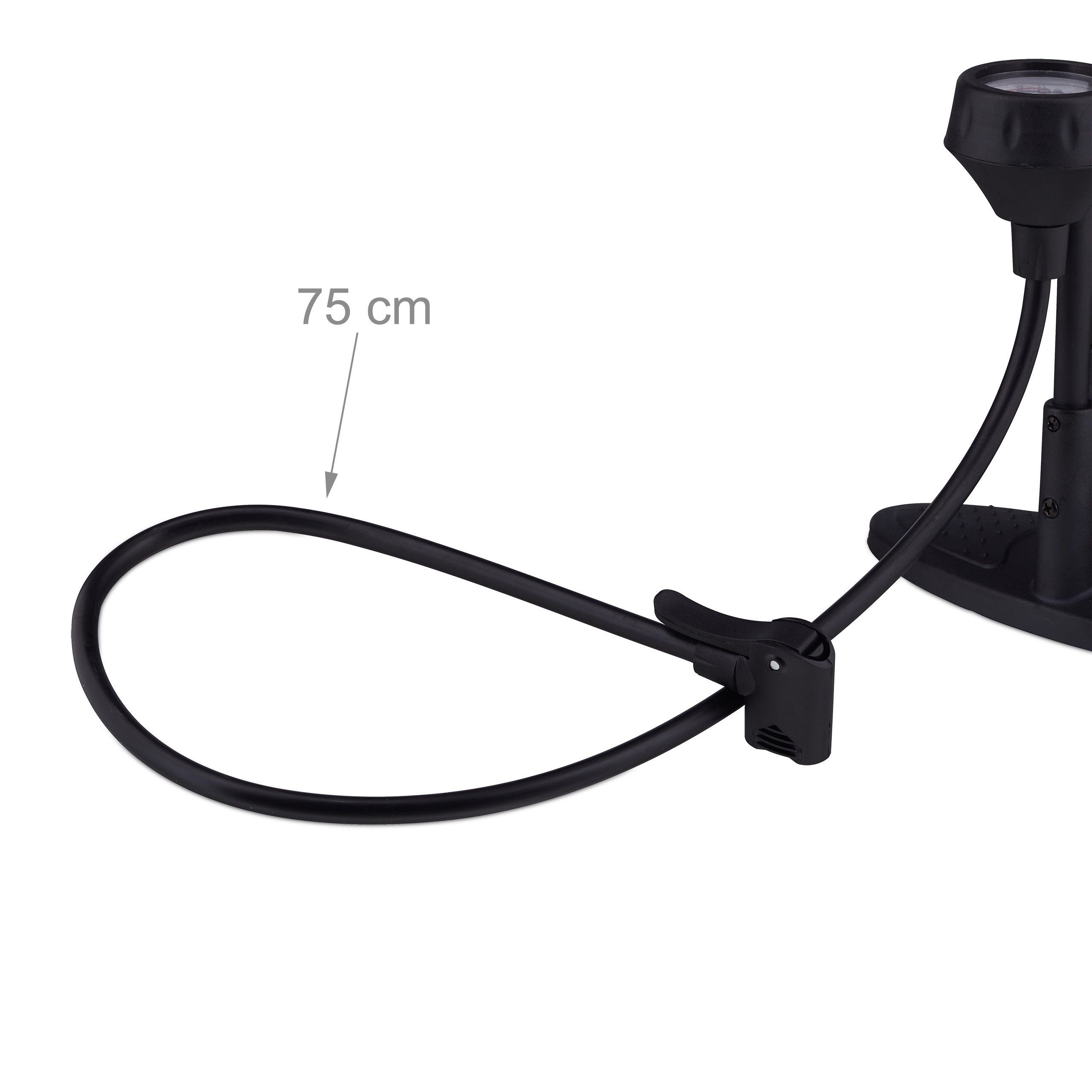 relaxdays Standpumpe Standpumpe mit Manometer