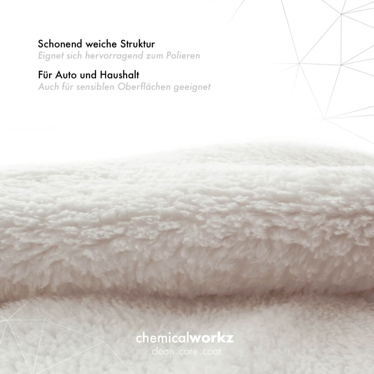 chemicalworkz Edgeless Soft Touch Towel 500GSM Weiß Poliertuch 40×40cm