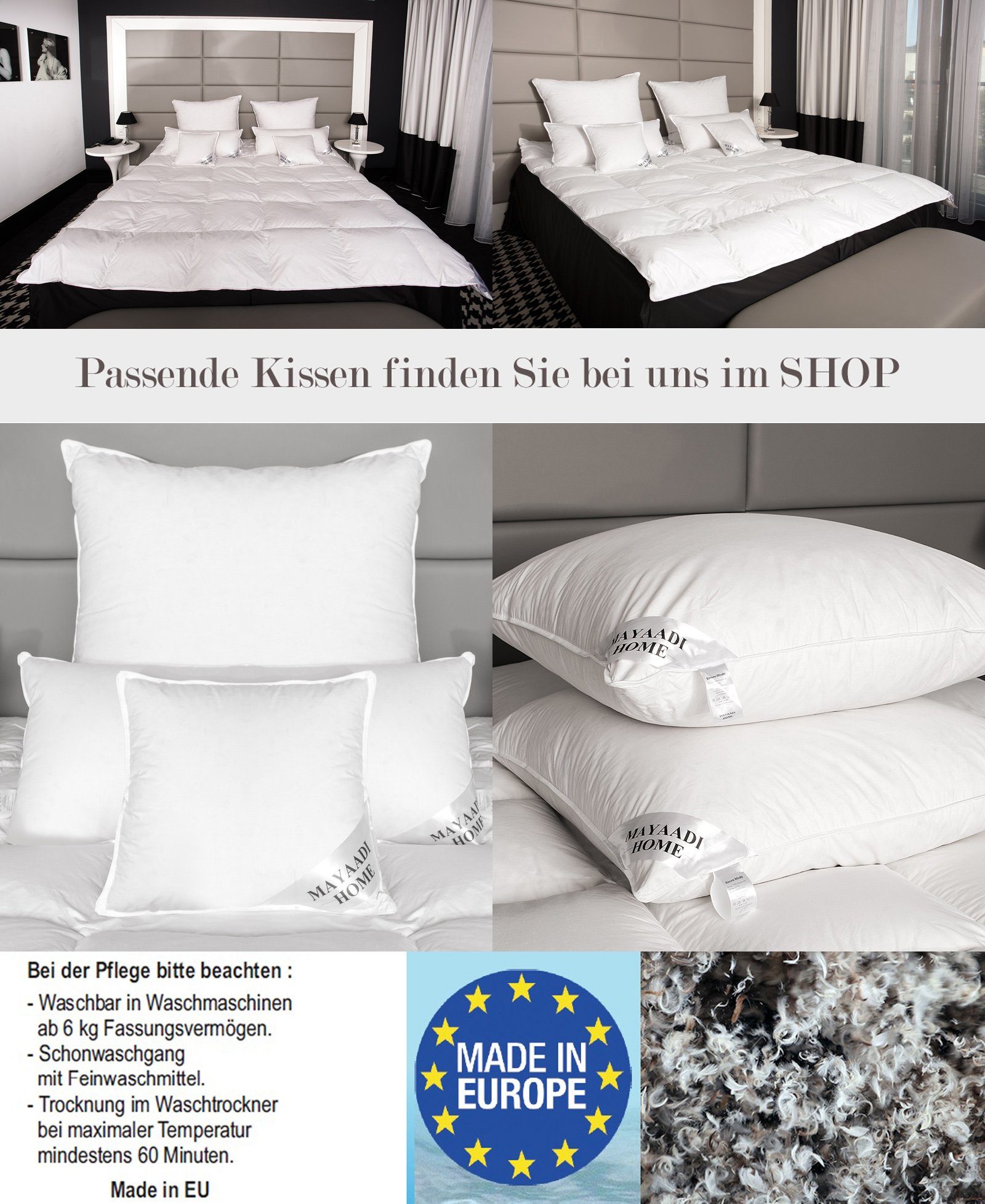 Baumwollbettdecke, HS82 Decke 200x200 cm 2600 Gramm Daunendecke Bettdecke 15% Daunen 85%, Mayaadi Home, Füllung: 15% Daunen, 85% Federn, Bezug: Baumwolle