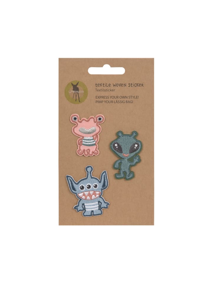 Lässig Lässig Textil-Sticker (3 Stk) - Schul Set Unique, Stick on Monster günstig kaufen onesize
