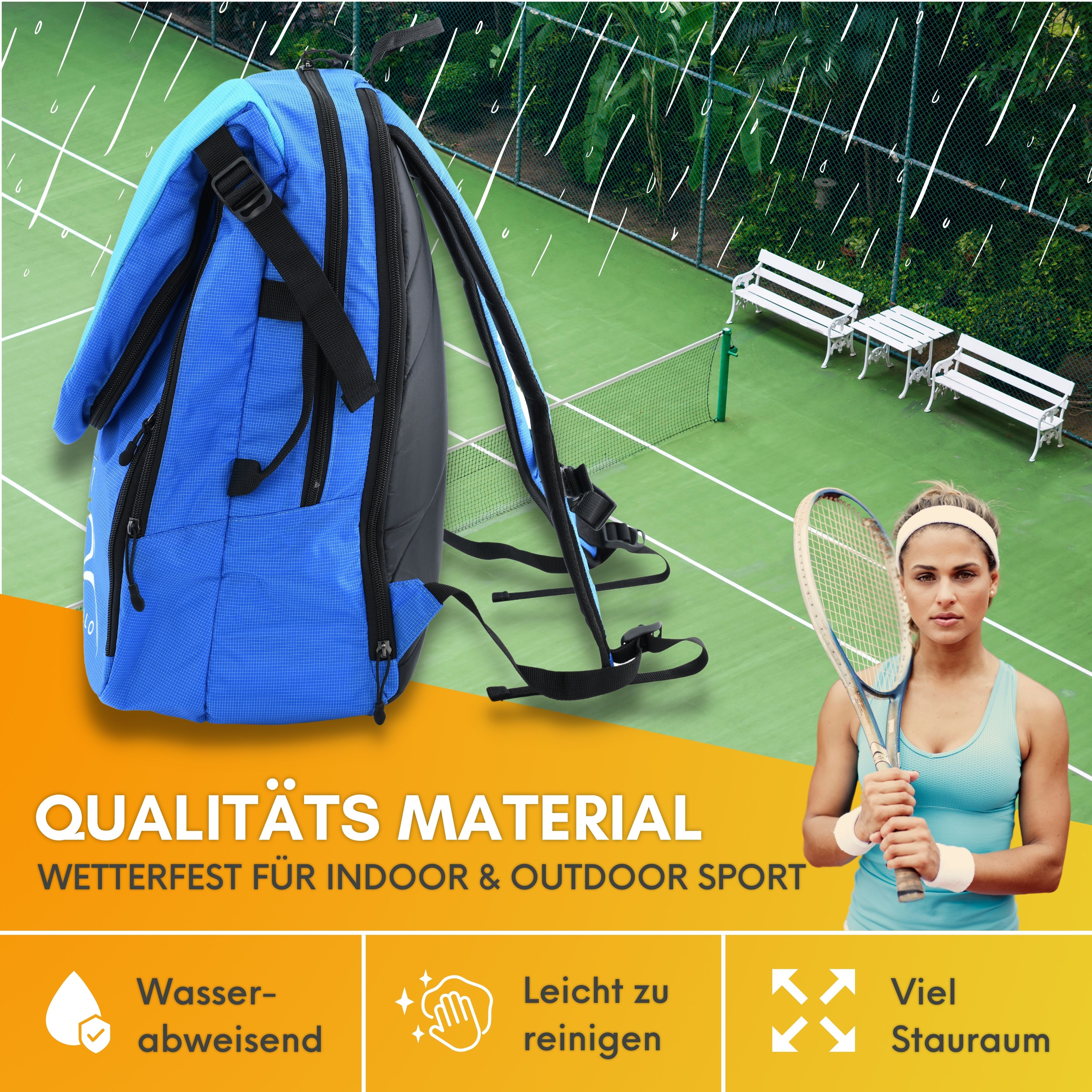 BALLO® Tennisrucksack Tennistasche Schlägertasche Rucksack Tasche Tennis Badmintion, separates Schlägerfach