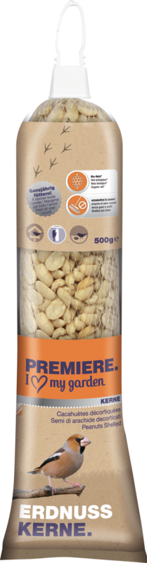 PREMIERE Wildvogelfutter PREMIERE Erdnussspender 500g