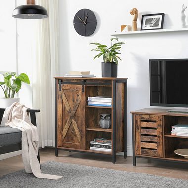 VASAGLE Aktenschrank Sideboard mit Schiebetür, verstellbaren Regalebenen