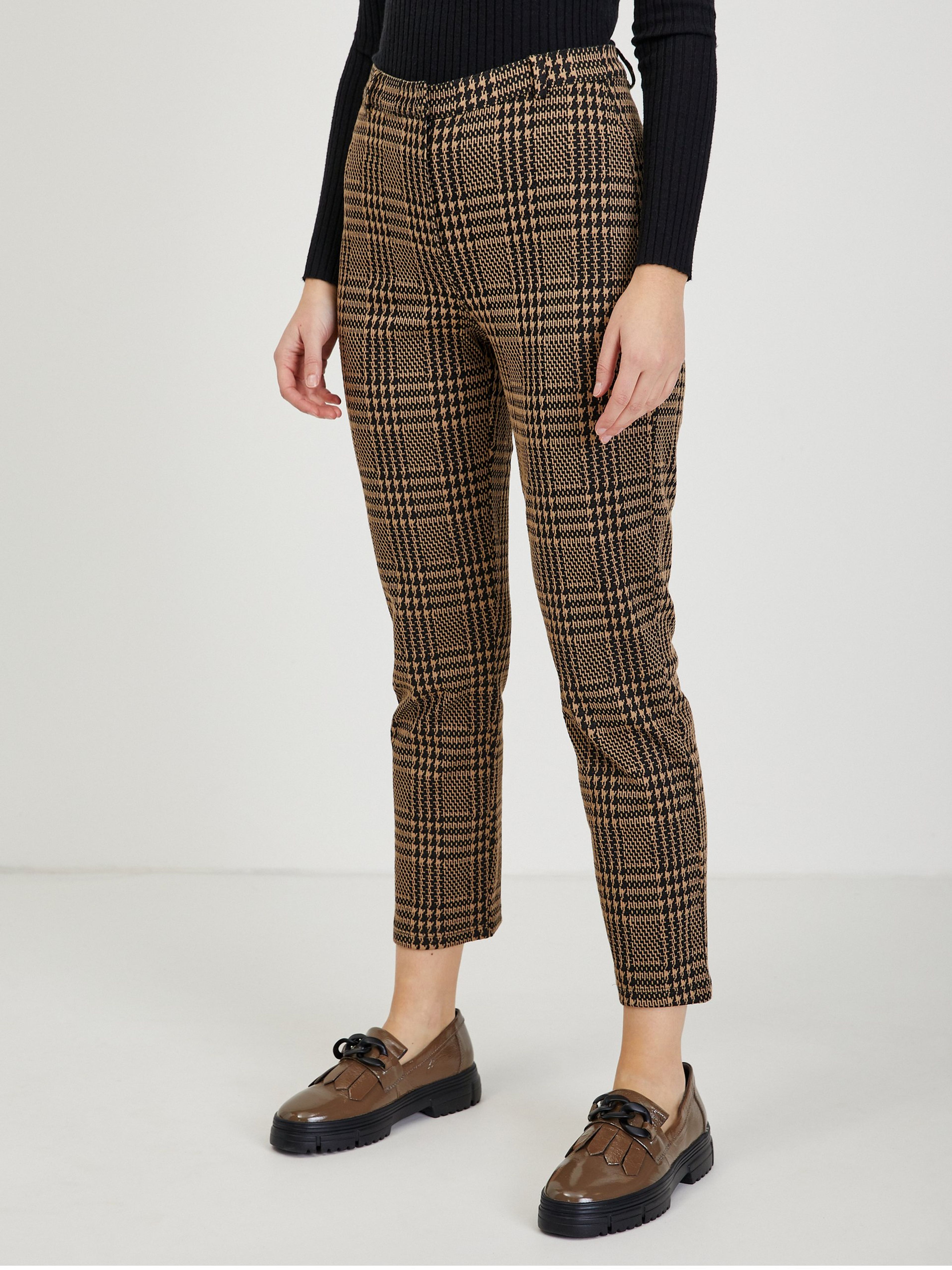 Braune karierte Damenhose ORSAY