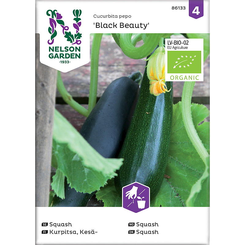 Nelson garden Frø Squash Black Beauty, organic