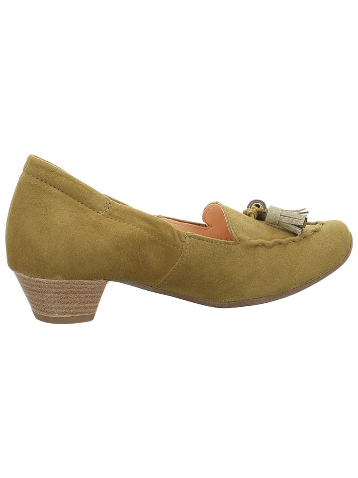 Think! Leder-Pumps in Khaki günstig kaufen
