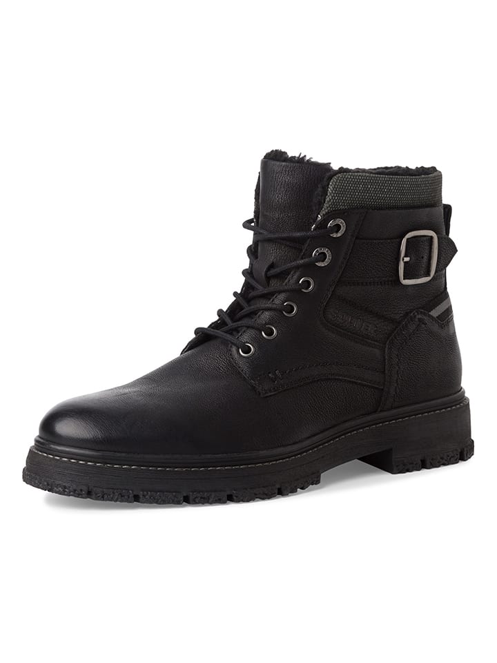 s.Oliver Leder-Boots in Schwarz günstig kaufen