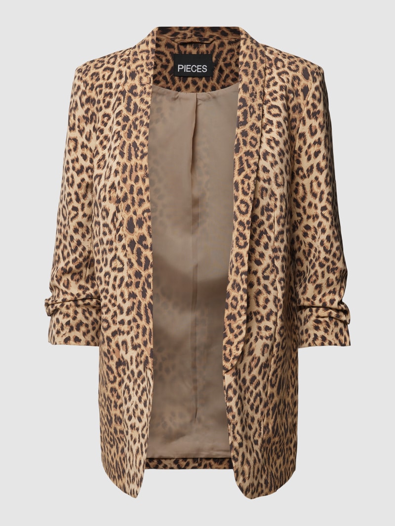 Blazer mit  Animal-Print Modell 'BOSELLA' in sand