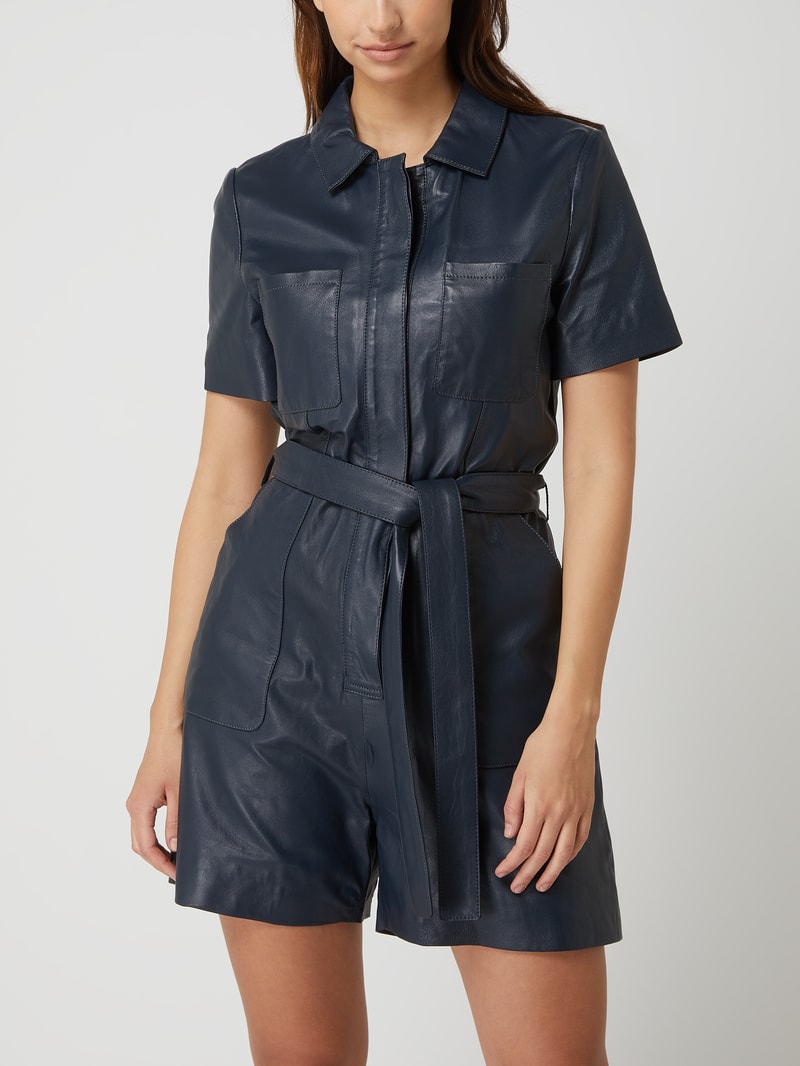 Playsuit aus Leder Modell 'Lara' in dunkelblau