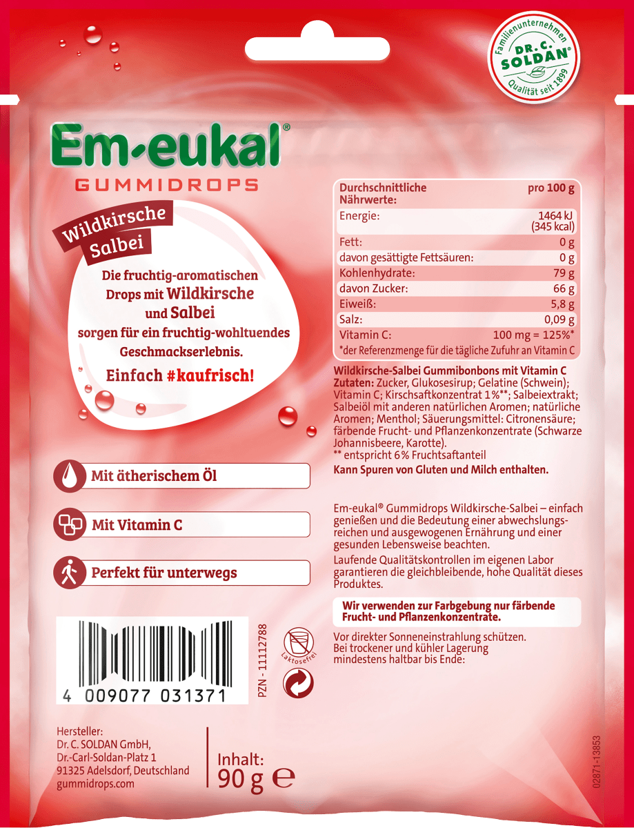Gummidrops Wildkirsche-Salbei, 90 g
