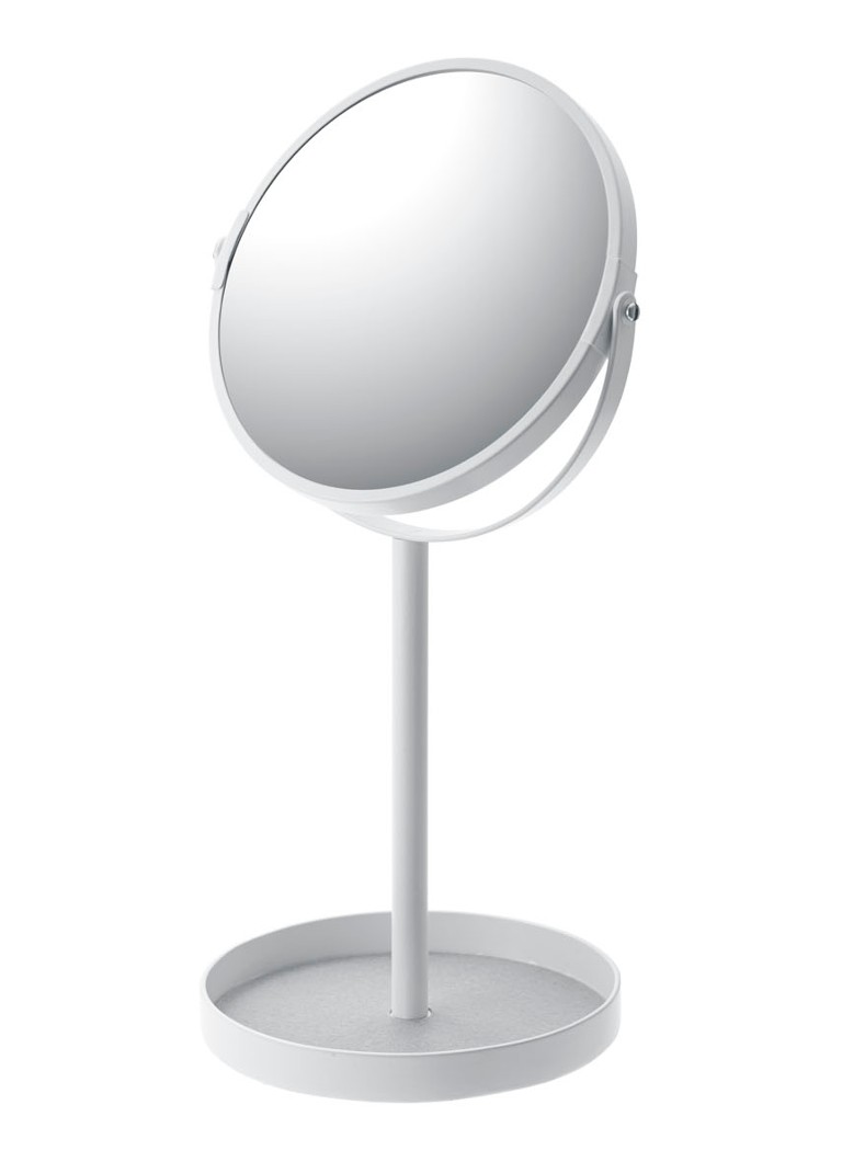 Miroir de maquillage Yamazaki Tower avec étagère de rangement, grossissement x3, 33 x 14 cm