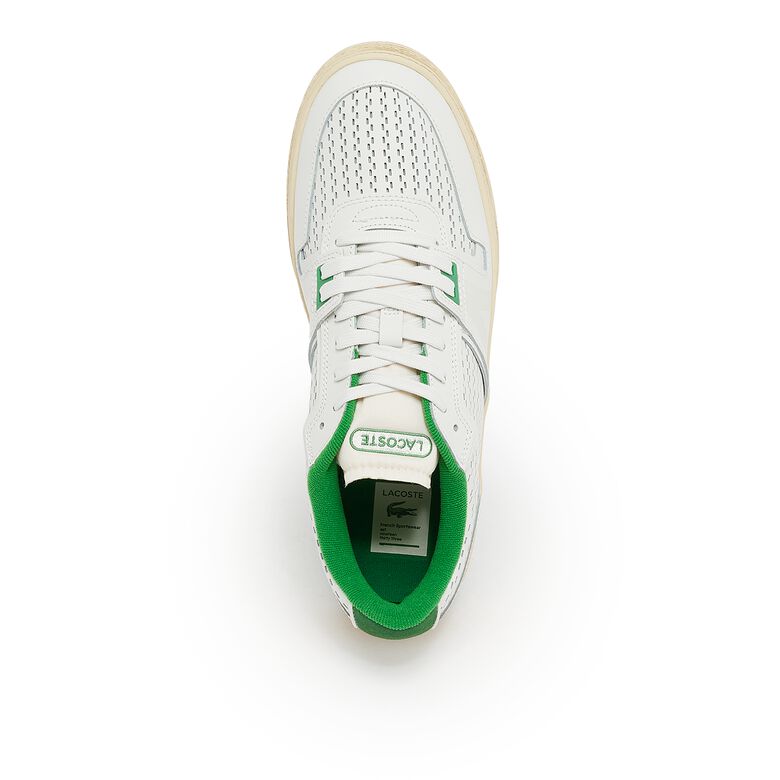 Lacoste L001 Leather Heel Pop Sneakers white/green