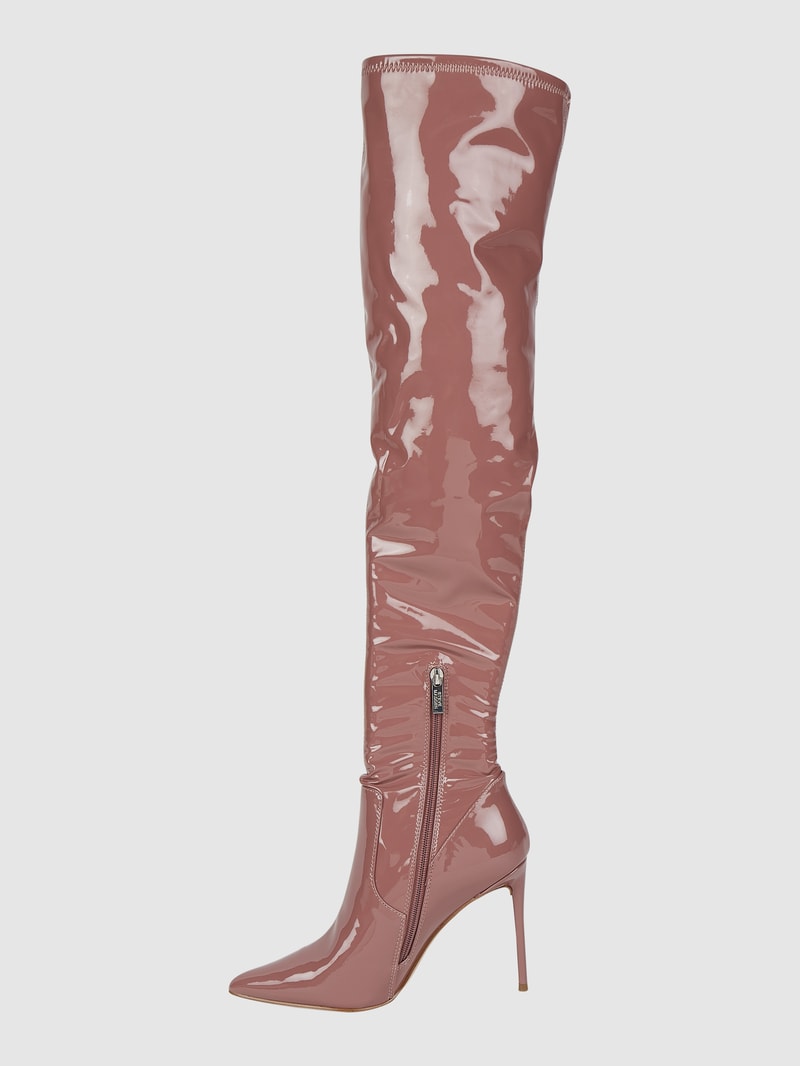 Overknees in Lack-Optik Modell 'Vava' in altrosa