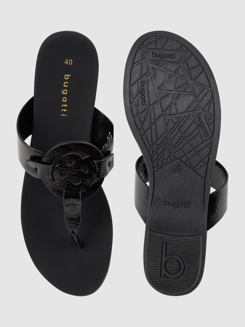 Zehentrenner in Lack-Optik Modell 'Jasmin' in schwarz