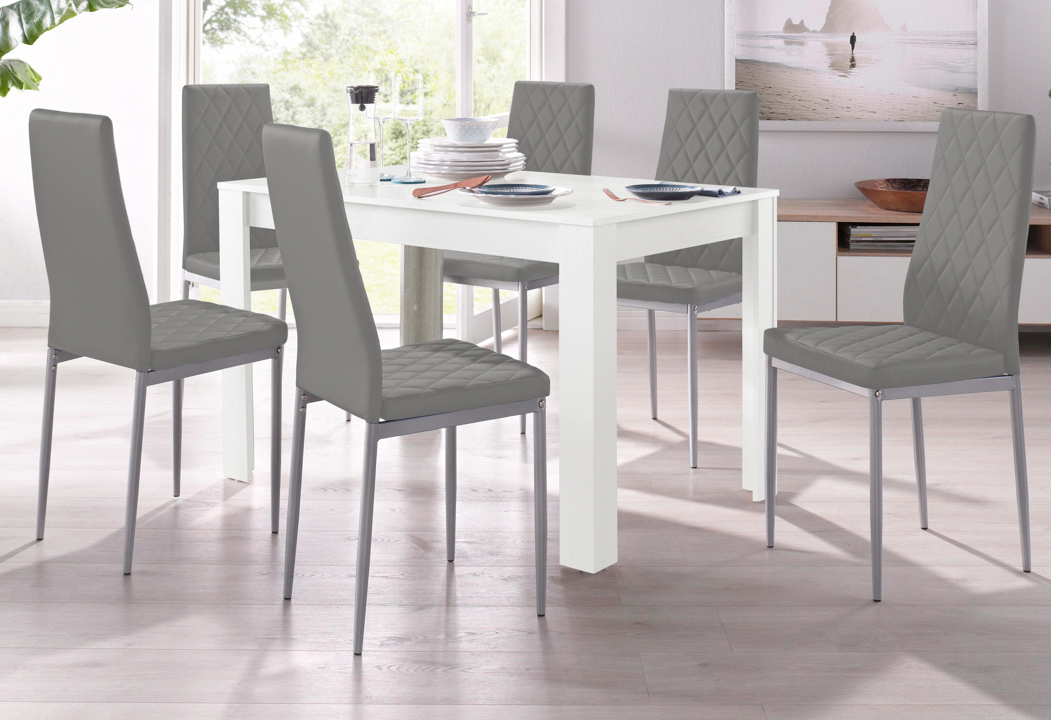 INOSIGN Essgruppe, (Set, 5-tlg), mit Tisch in Weiß, Breite 120 cm
