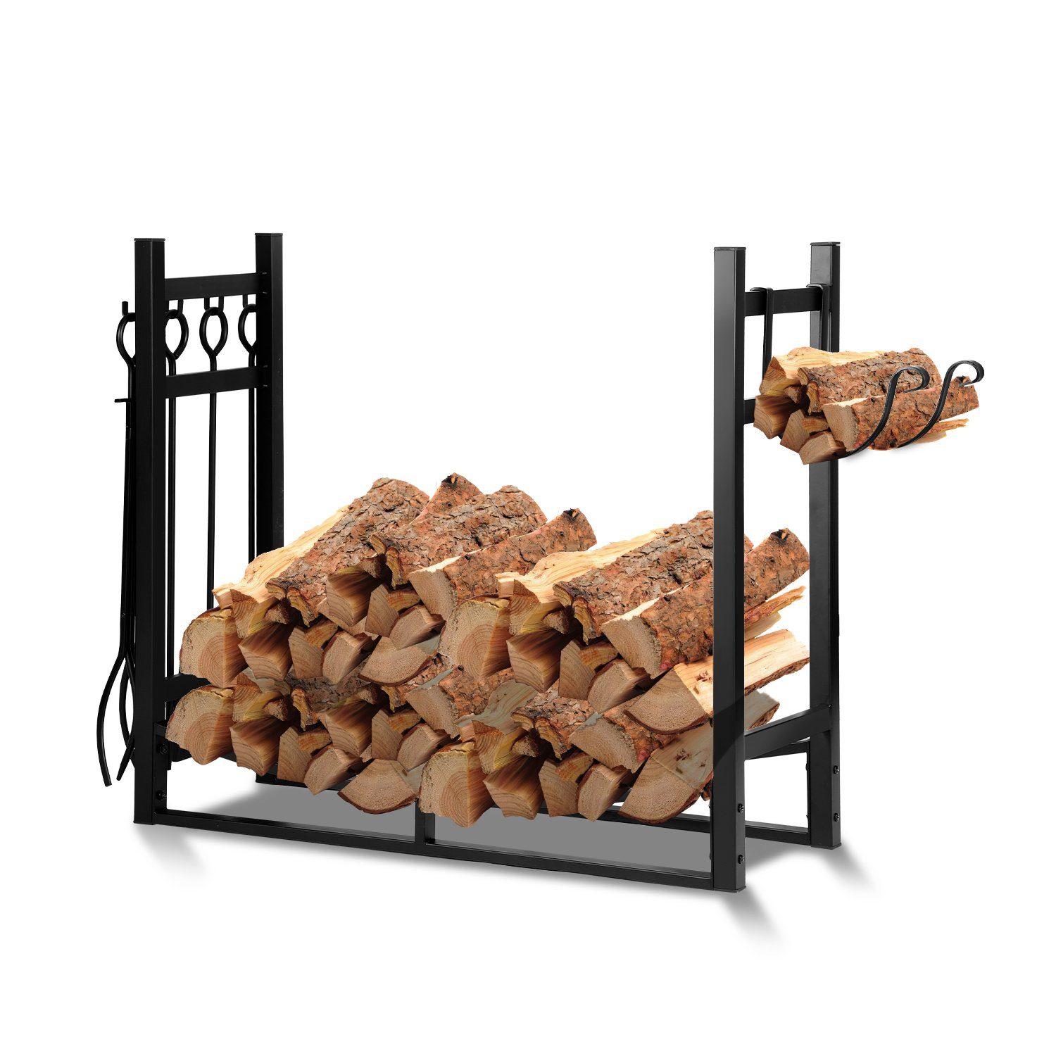 Yakimz Kaminholzregal Kaminholzregal Brennholzregal Kaminholzständer Metall 84x33x76cm, BxTxH:84x33x76 cm