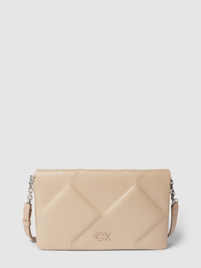 Umhängetasche mit Strukturmuster Modell 'QUILT' in beige