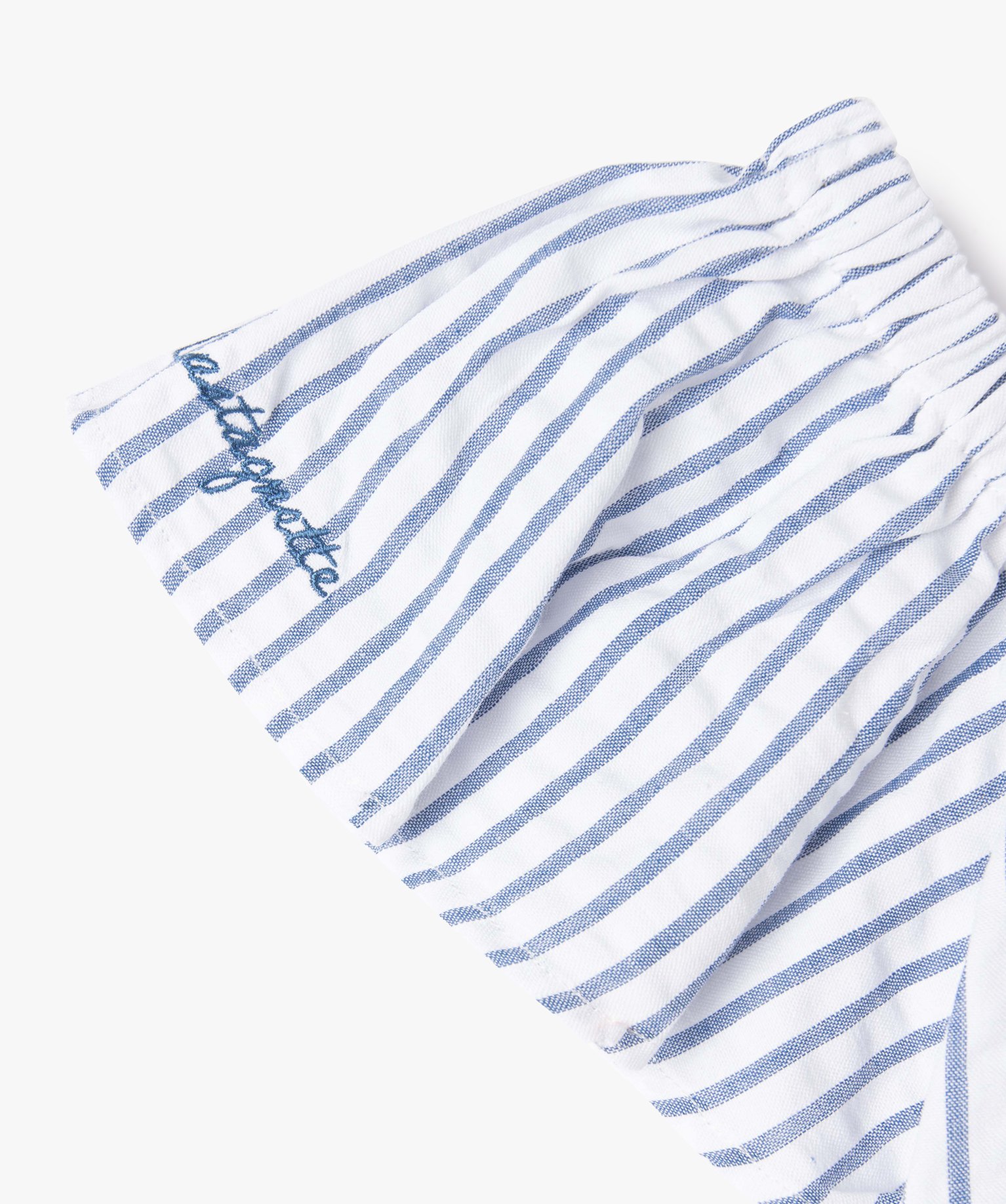 Chemise fille rayée avec manches volantées - LuluCastagnette raye | GEMO