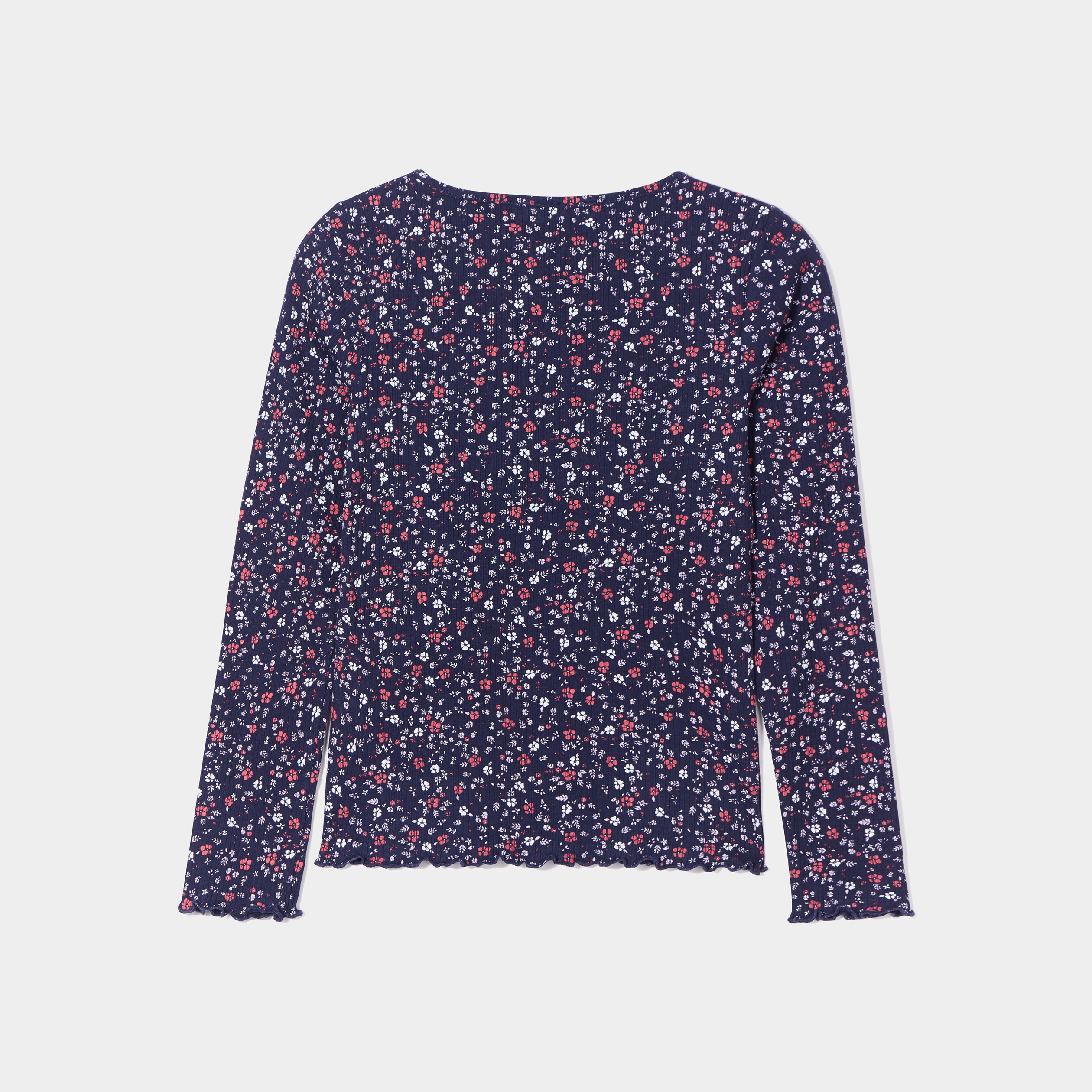 T-shirt manches longues Creeks bleu marine fille | La Halle