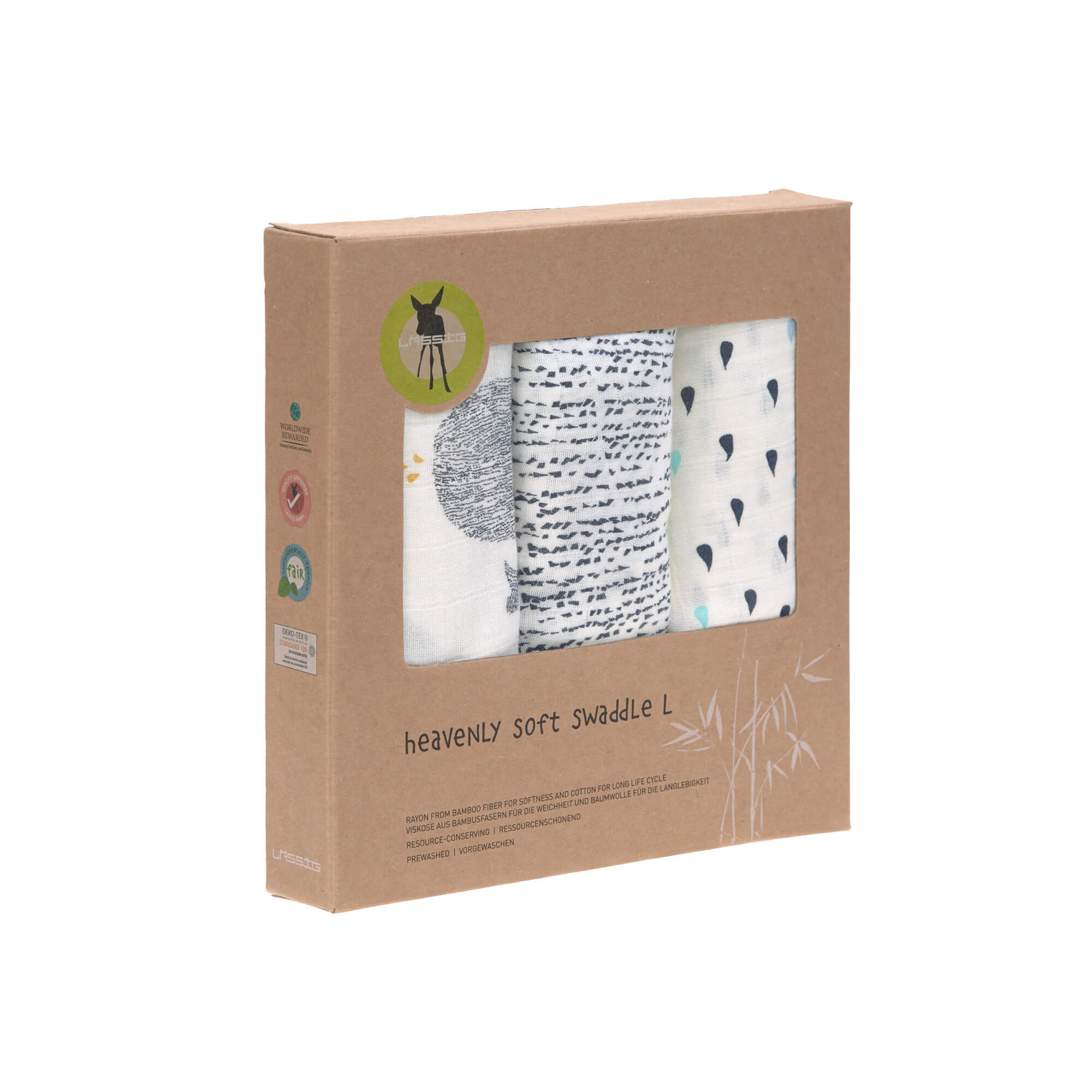 Mulltücher (3 Stk) - Heavenly Soft Swaddle L, Little Water Whale