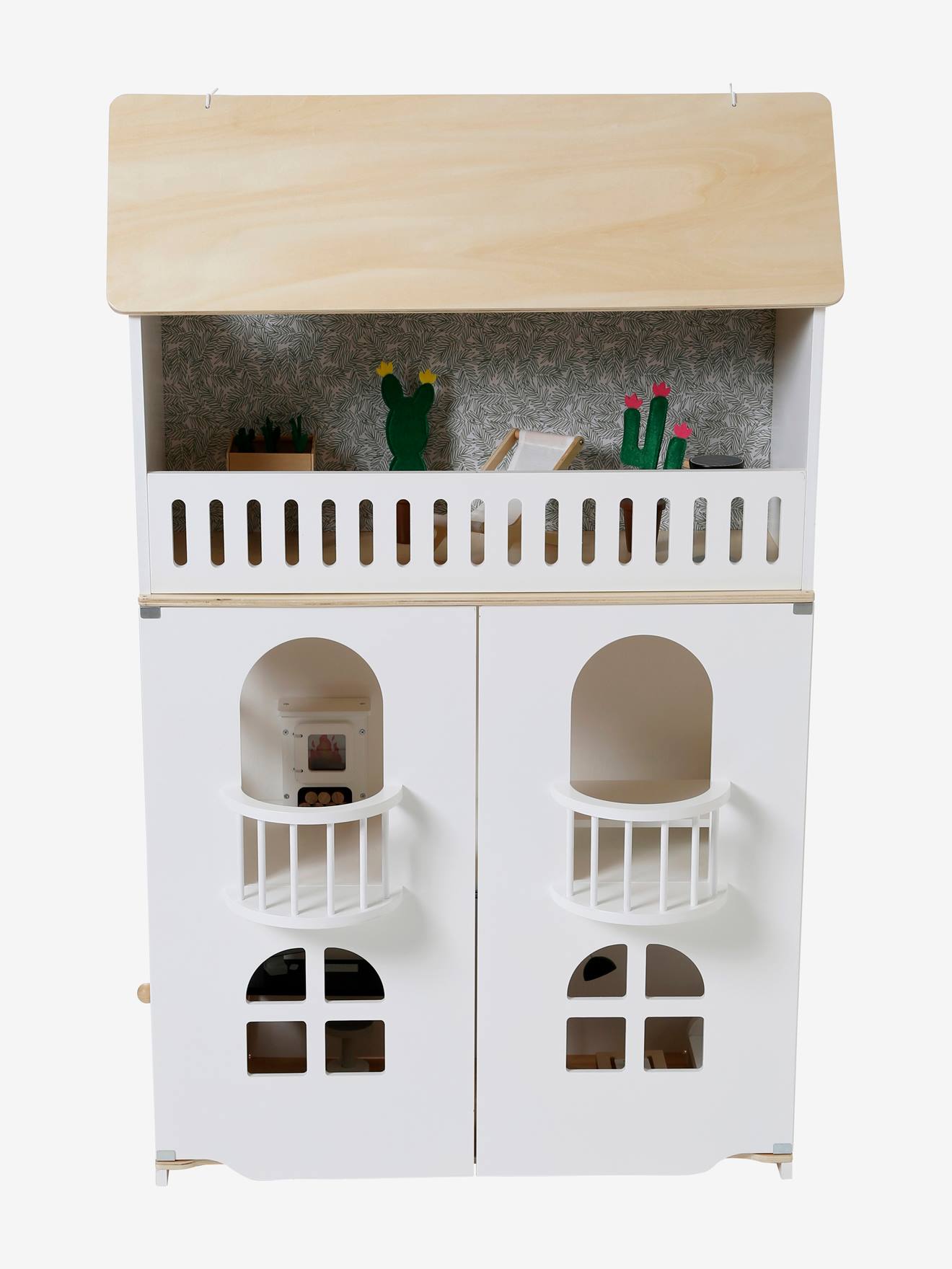 Maison de poupée mannequin Romantique en bois FSC® multicolore