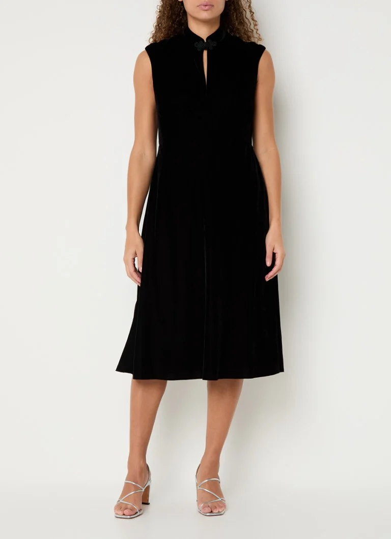 Rochie midi din catifea Ralph Lauren
