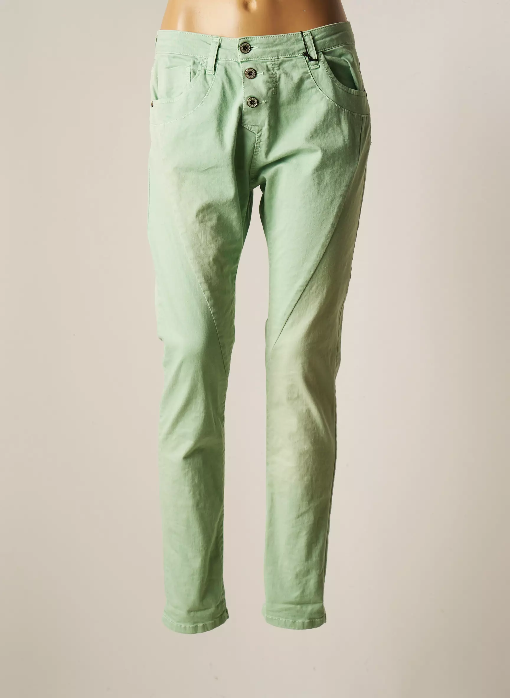 Please Pantalons Droits Femme couleur vert