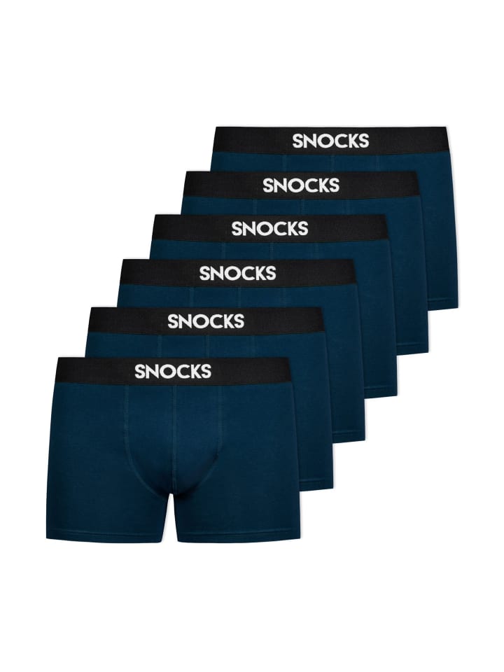 SNOCKS Boxershorts aus Bio-Baumwolle 6 Stück in Blau günstig kaufen