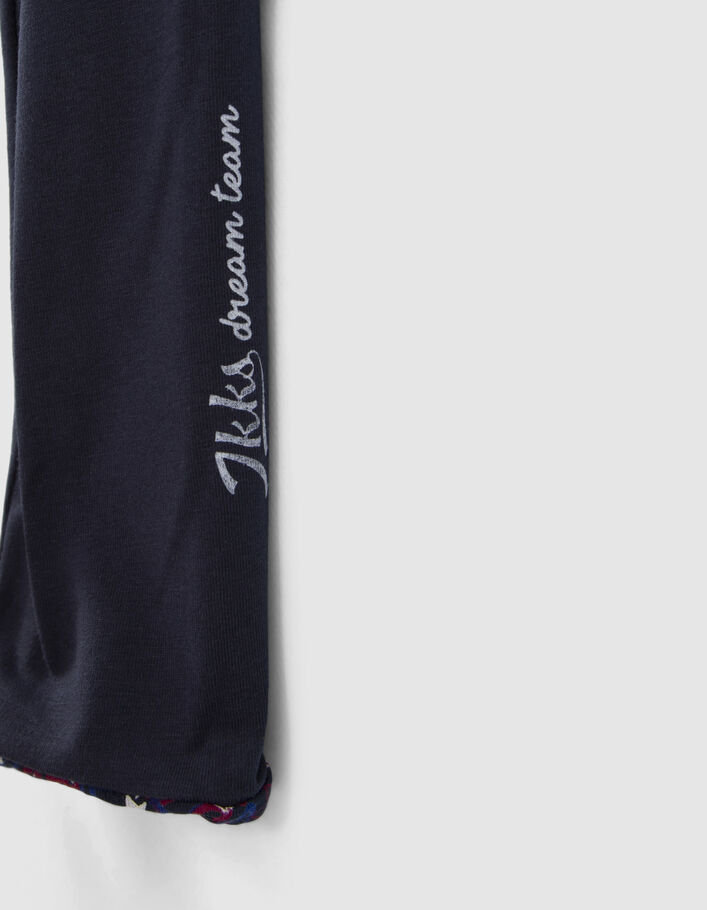 Leggings réversible imprimé étoiles et marine fille