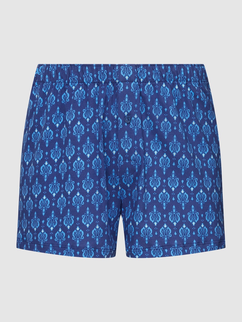 Boxershorts mit Allover-Muster Modell 'Fancy Jersey Boxer' in marineblau