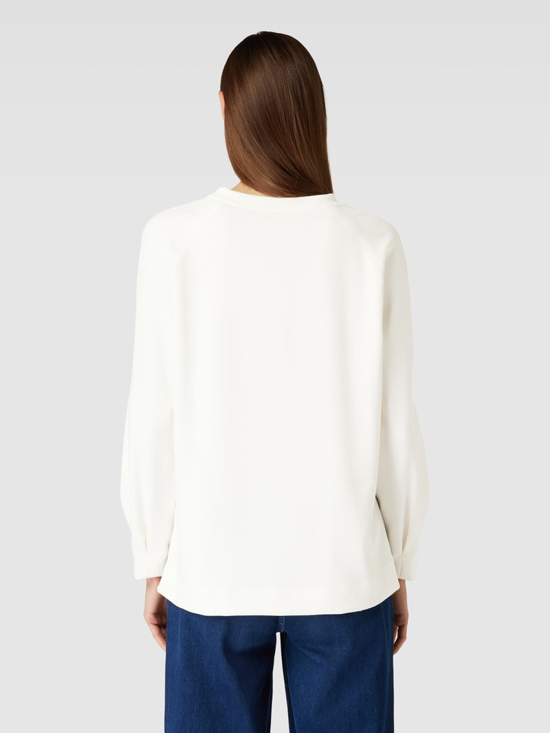 Sweatshirt mit Label-Patch in offwhite