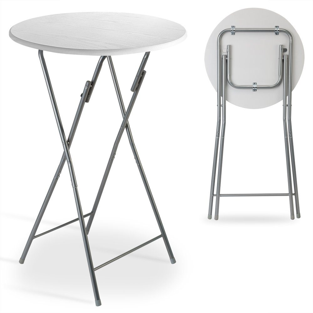 Casaria Stehtisch (2-St), 2x Klappbar 110cm Hoch Rund 60cm Garten Camping Bistrotisch