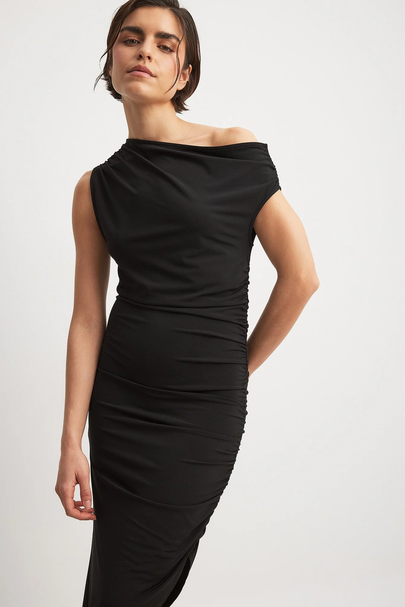 Asymmetric Hem Midi Dress