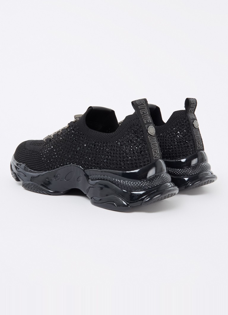 Steve Madden  Meter sneaker met gebreid bovenwerk en strass