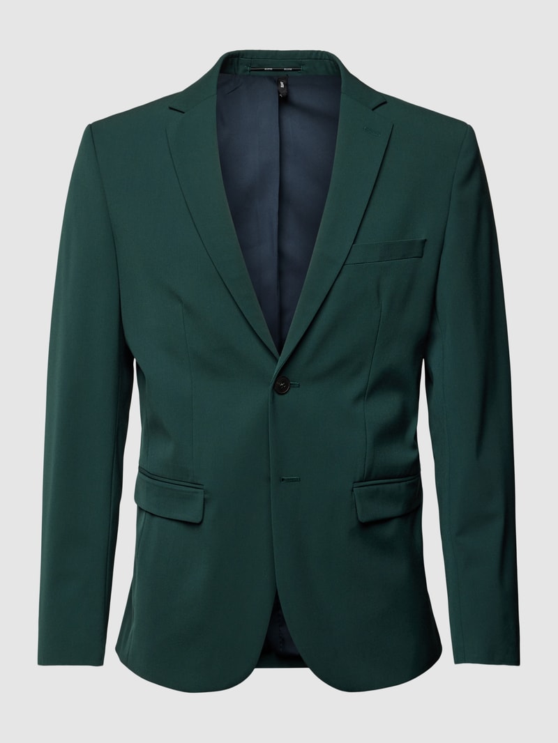 Slim Fit Blazer mit Reverskragen Modell 'LIAM' in bottle