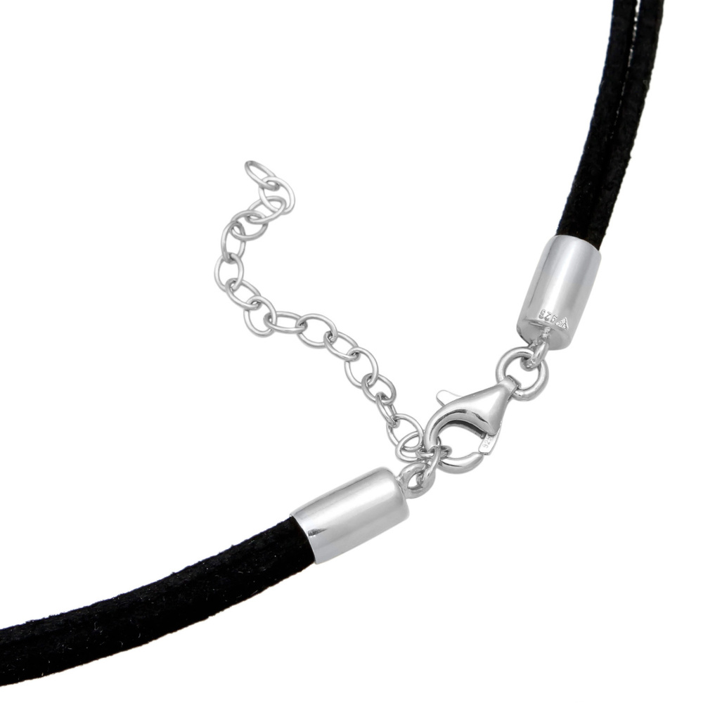 Elli Elli Collier Femmes choker cœur amour avec velours noir en argent sterling 925 collier