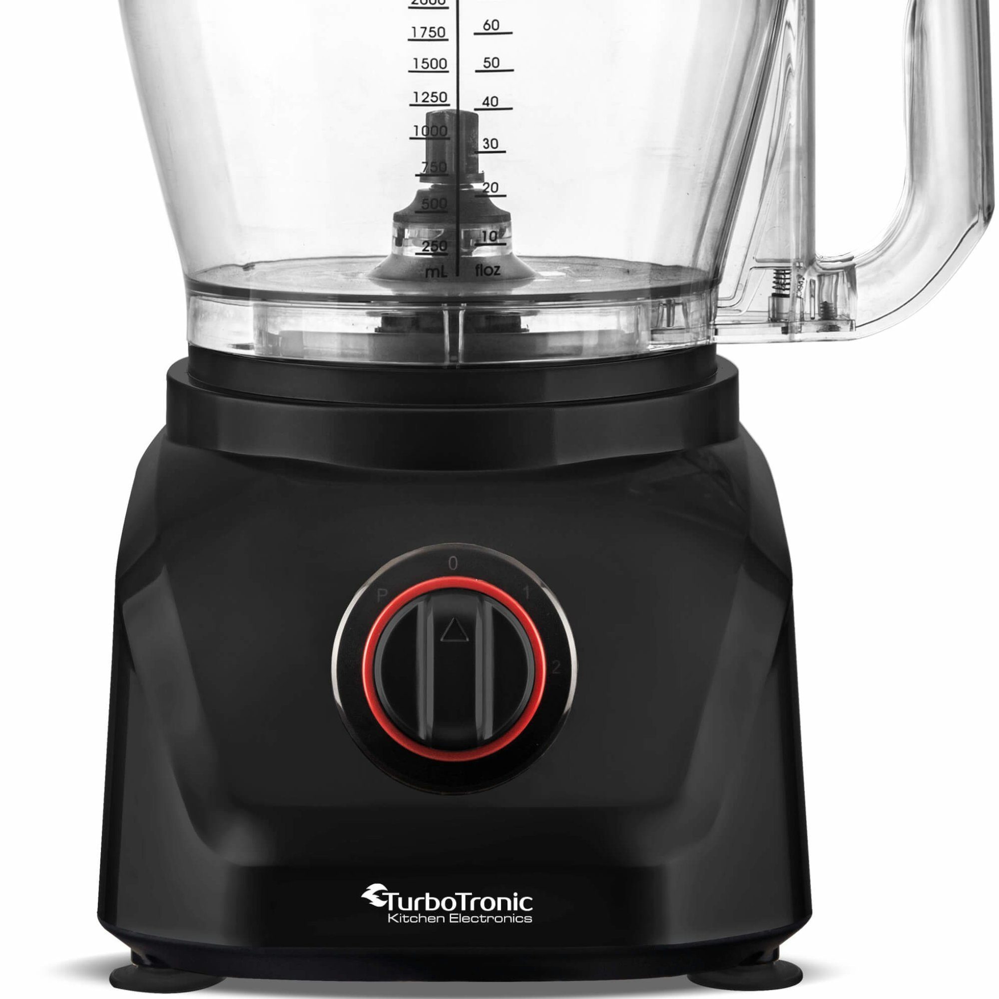 TurboTronic by Z-Line Küchenmaschine Food Processor mit Standmixer 3L Behälter 1,5L Glaskaraffe, 1900 W, 3 l Schüssel, Raspelscheiben Zitruspresse Zerkleinerer Eiscrusher Power