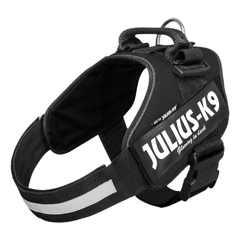 Sparset JULIUS-K9 IDC-Powergeschirr schwarz + Doppel-Führleine