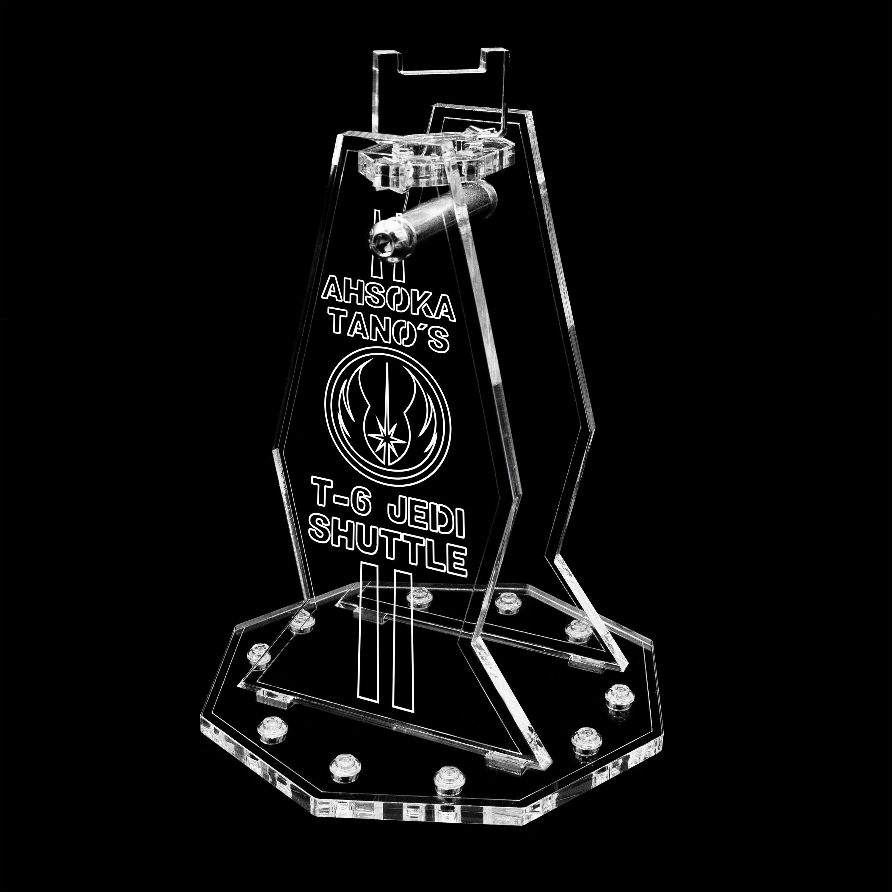 AREA17 Standfuß Acryl Display Stand für LEGO 75362 Ahsoka Tanos T-6 Jedi Shuttle, Verschiedene Winkel und Positionen einstellbar