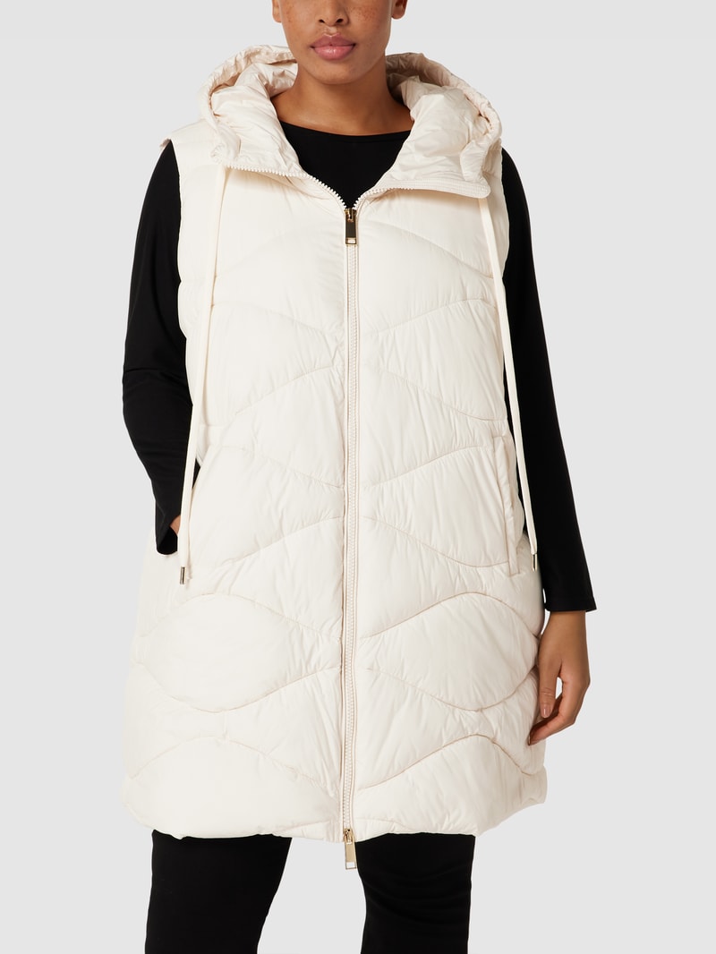PLUS SIZE Steppweste mit Kapuze Modell 'PANIA' in offwhite