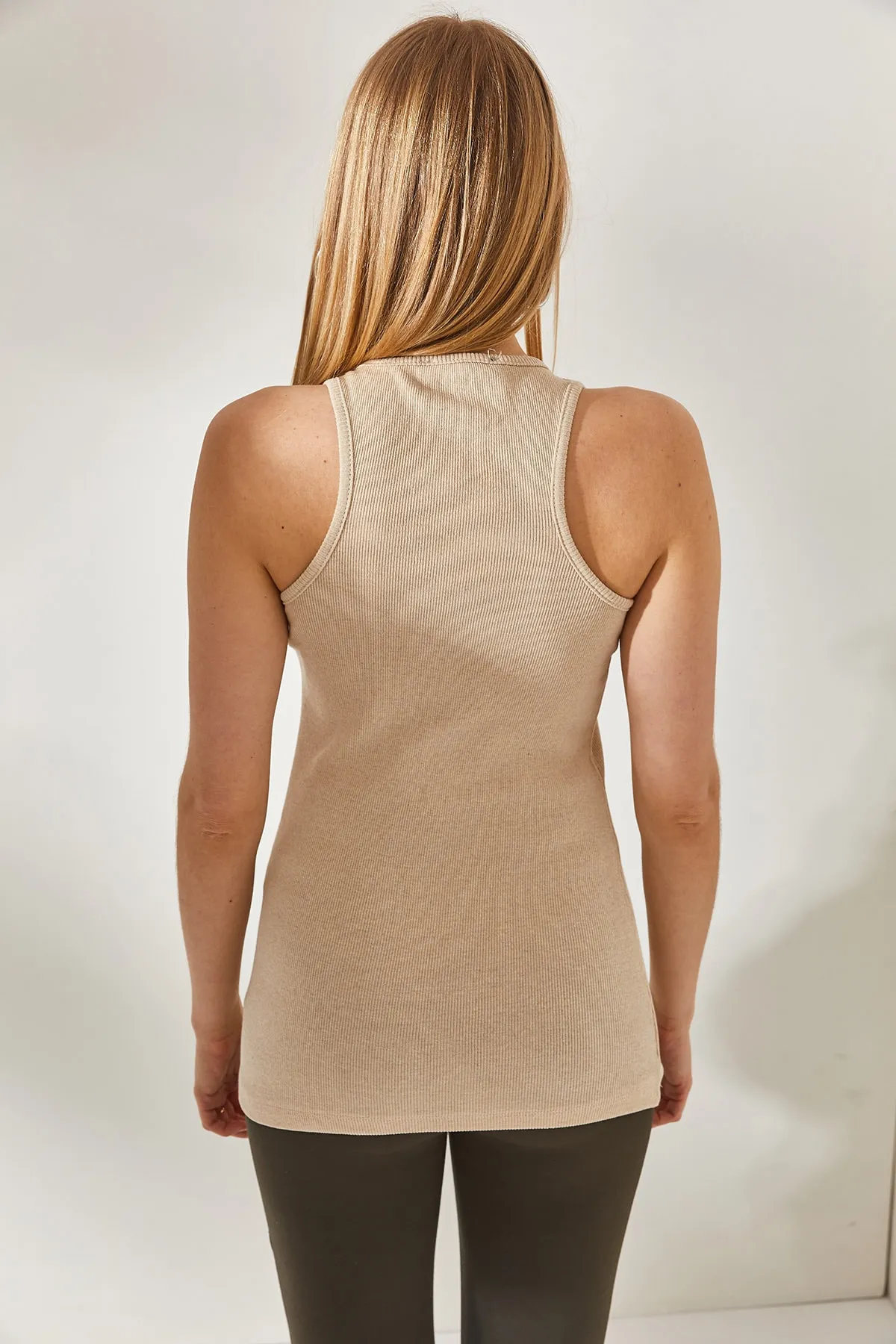 Olalook  Langes Camisole-Unterhemd für Damen in Stein ATL-00000003