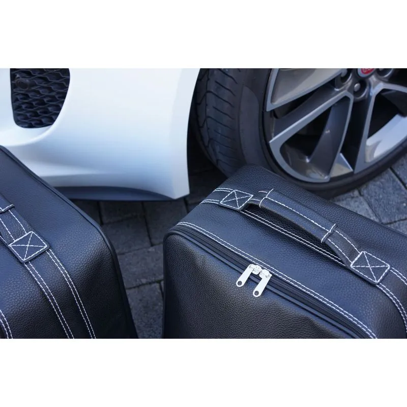 Roadsterbag Jaguar F-Type (EU) Cabrio bis 5\/2016 - 4tlg. Kofferset Kofferraum - Silbergraue Naht\/Futter Grau