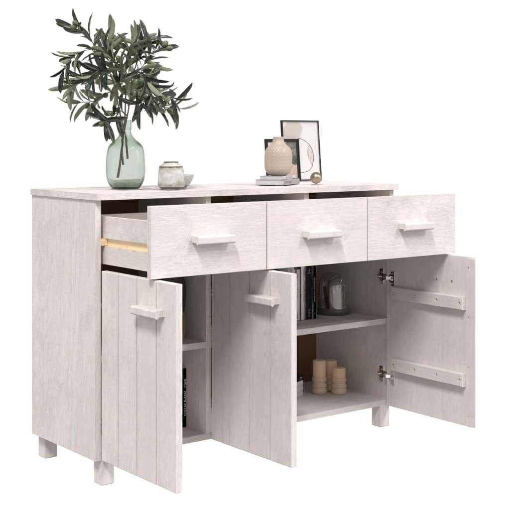 vidaXL Sideboard Sideboard HAMAR Weiß 113x40x80 cm Massivholz Kiefer (1 St)